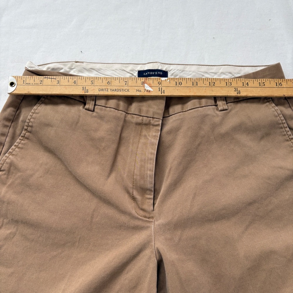 Lands End Fit 2 Womens 12T Brown Chino Pants Wide Leg Cotton Stretch 421914 - Picture 4 of 10
